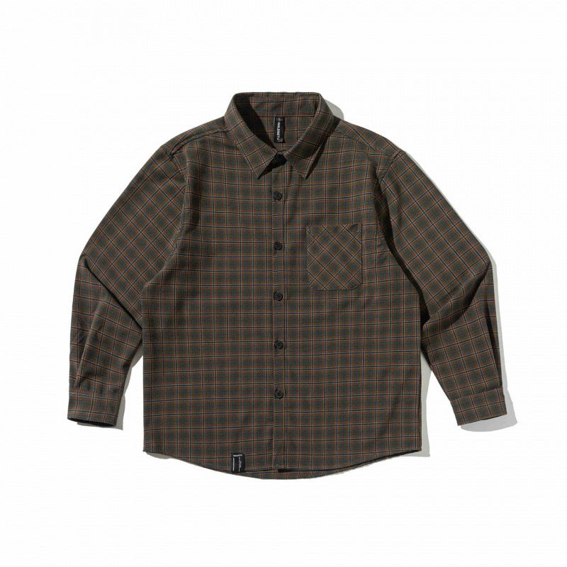 Unisex Kastenförmiges kariertes Overshirt aus Baumwollmischung mit Brusttasche Echo Archiv