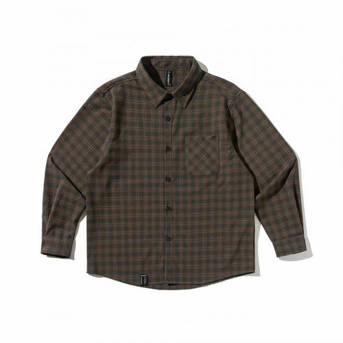 Unisex Kastenförmiges kariertes Overshirt aus Baumwollmischung mit Brusttasche Echo Archiv