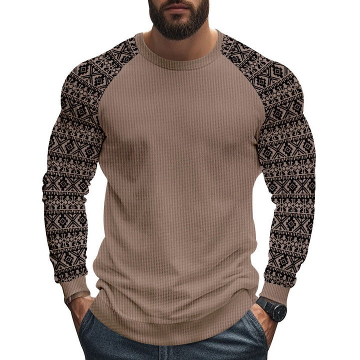 Herren modischer Langarmpullover mit geometrischem Muster Echoarchiv