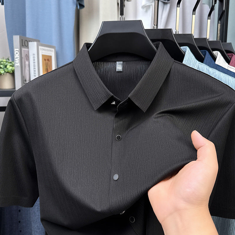 Herren Kurzarmhemd mit feiner Textur und elegantem Design Echoarchiv