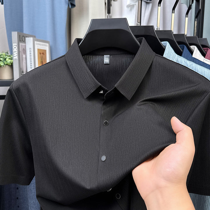 Herren Kurzarmhemd mit feiner Textur und elegantem Design Echoarchiv