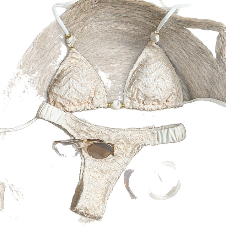 Damen Bandeau-Bikini mit schickem Wellenmuster Echo Archiv