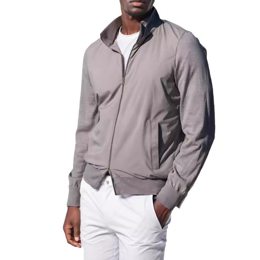 Herren sportliche Übergangsjacke mit modernem Stehkragen und elastischen Bündchen Echoarchiv