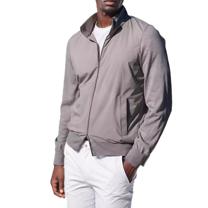 Herren sportliche Übergangsjacke mit modernem Stehkragen und elastischen Bündchen Echoarchiv