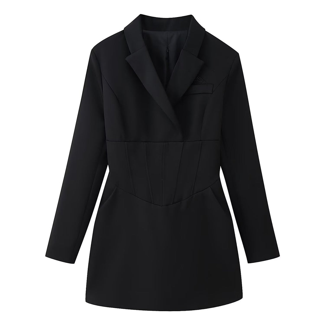 Damen tailliertes Blazer-Minikleid mit Korsettnähten Echoarchiv