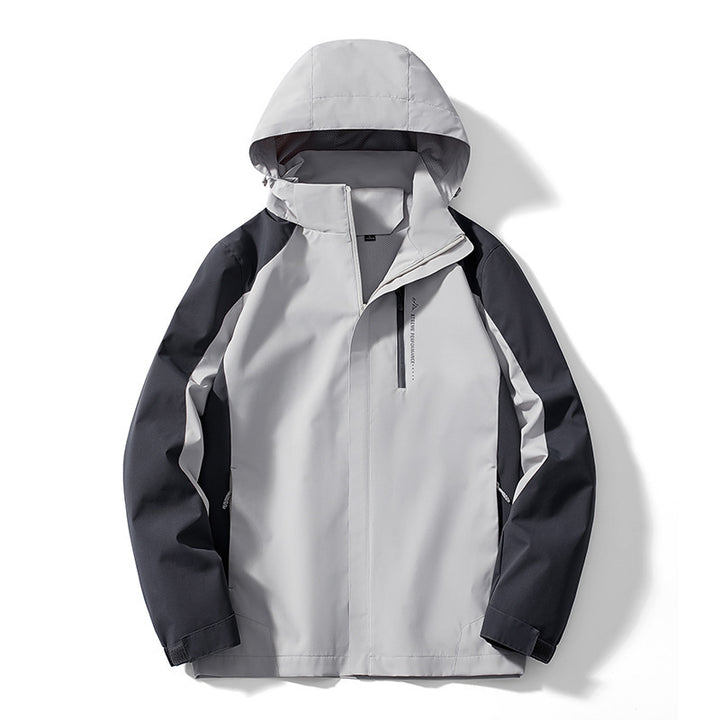 Damen Leichte zweifarbige Softshelljacke mit Kapuze, atmungsaktivem Meshfutter und Brustreißverschluss – Célinea