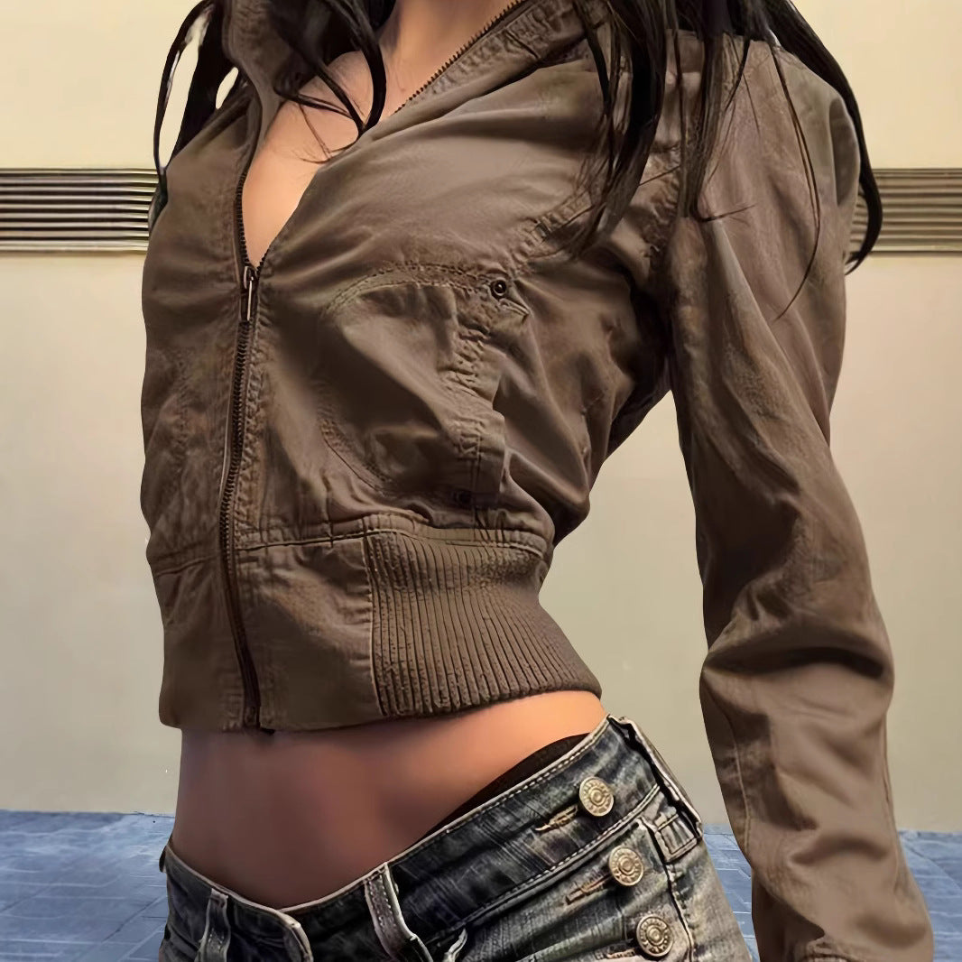 Damen leichte Übergangsjacke mit strukturiertem Design Echoarchiv