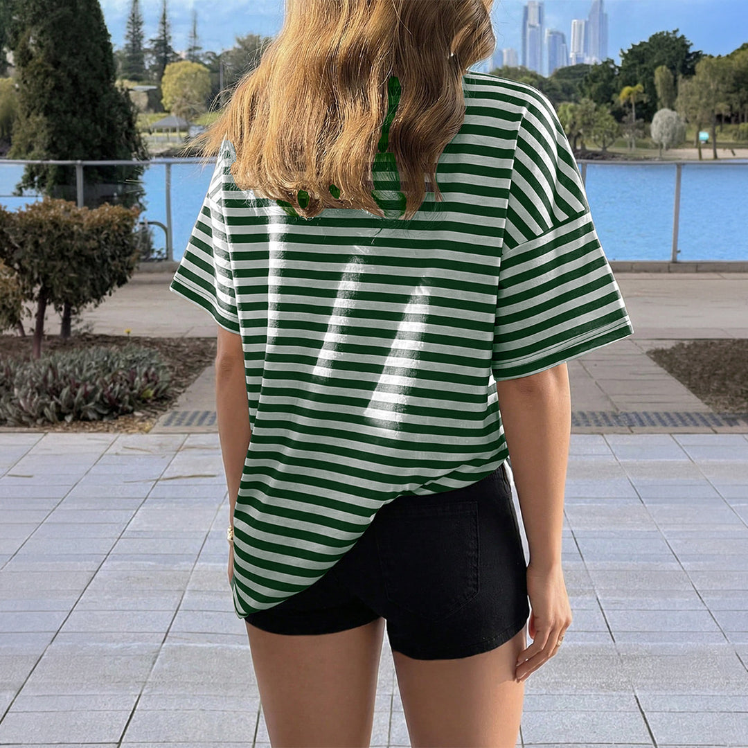 Damen Oversized Streifen-T-Shirt Echo Archiv