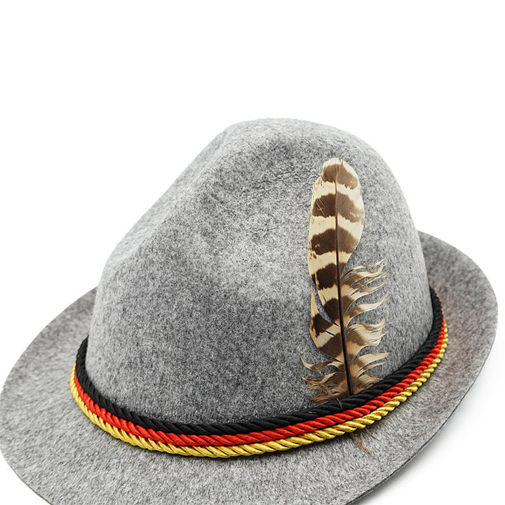 Herren nan traditioneller Trachten Filzhut mit Feder und Zierkordel Echo Archiv