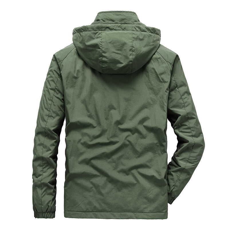 Herren Tech‑Hoodie‑Parka mit Mikrofleece‑Innenlage und verdeckten Reißverschlüssen Echoarchiv