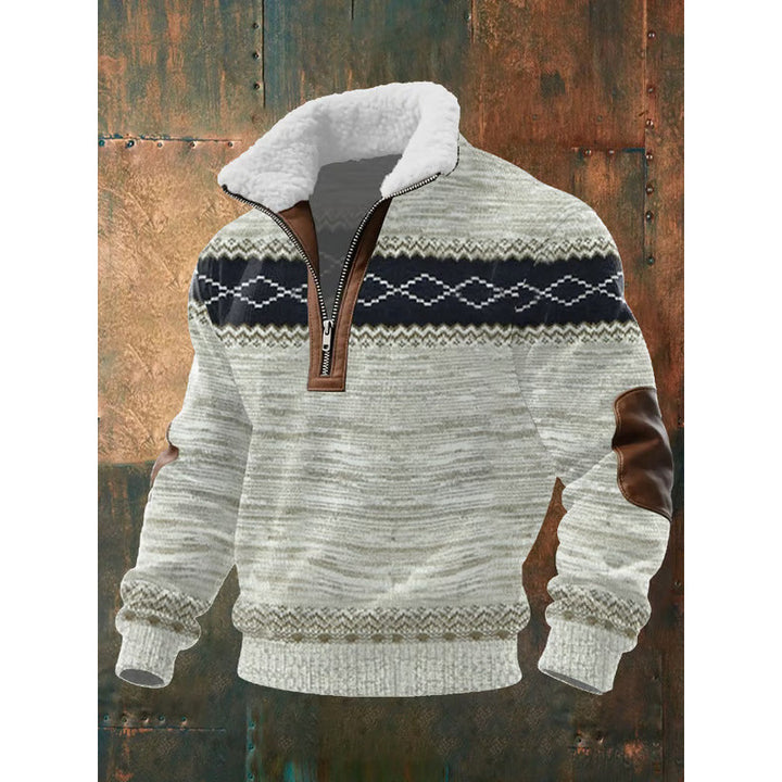 Herren Urbaner Fleece Pullover mit Baum-Motiv Echoarchiv