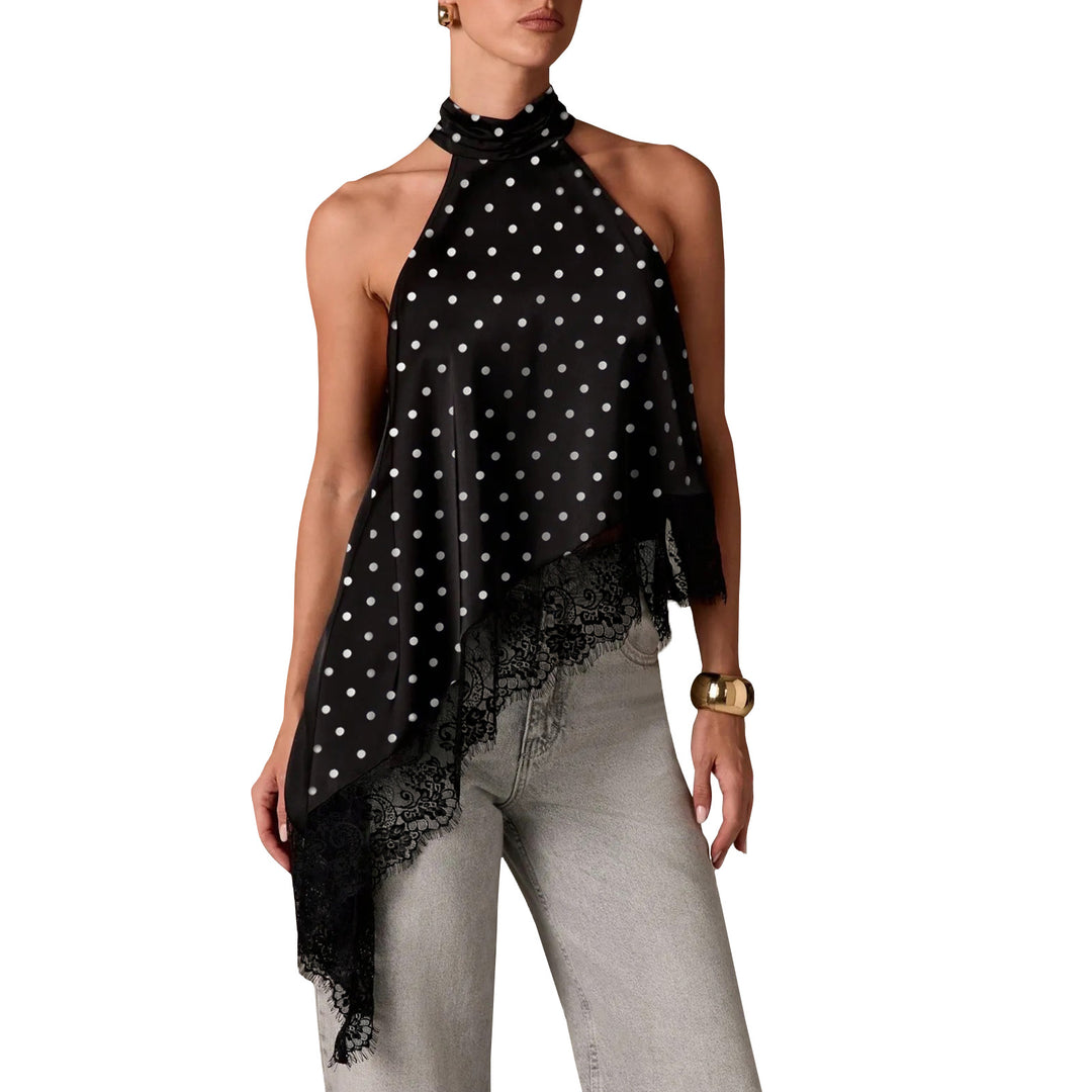 Damen luftiges Chiffon-Top mit eleganter Spitzenverzierung Echo Archiv