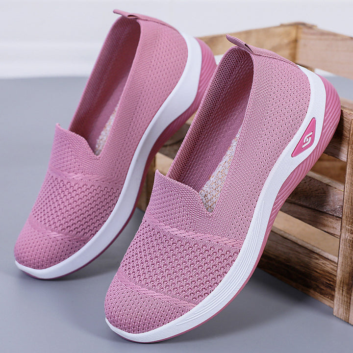 Damen nan nahtloser Strick-Slip-On Walking-Slipper mit elastischem Fersenhalt und griffiger Thermogummi-Laufsohle Echo Archiv