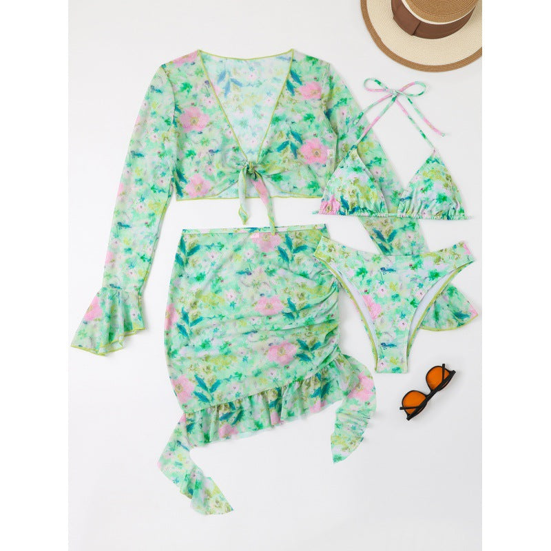Damen Bikiniset mit floralem Design und eleganten Rüschendetails Echo Archiv