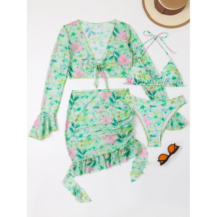 Damen Bikiniset mit floralem Design und eleganten Rüschendetails Echo Archiv