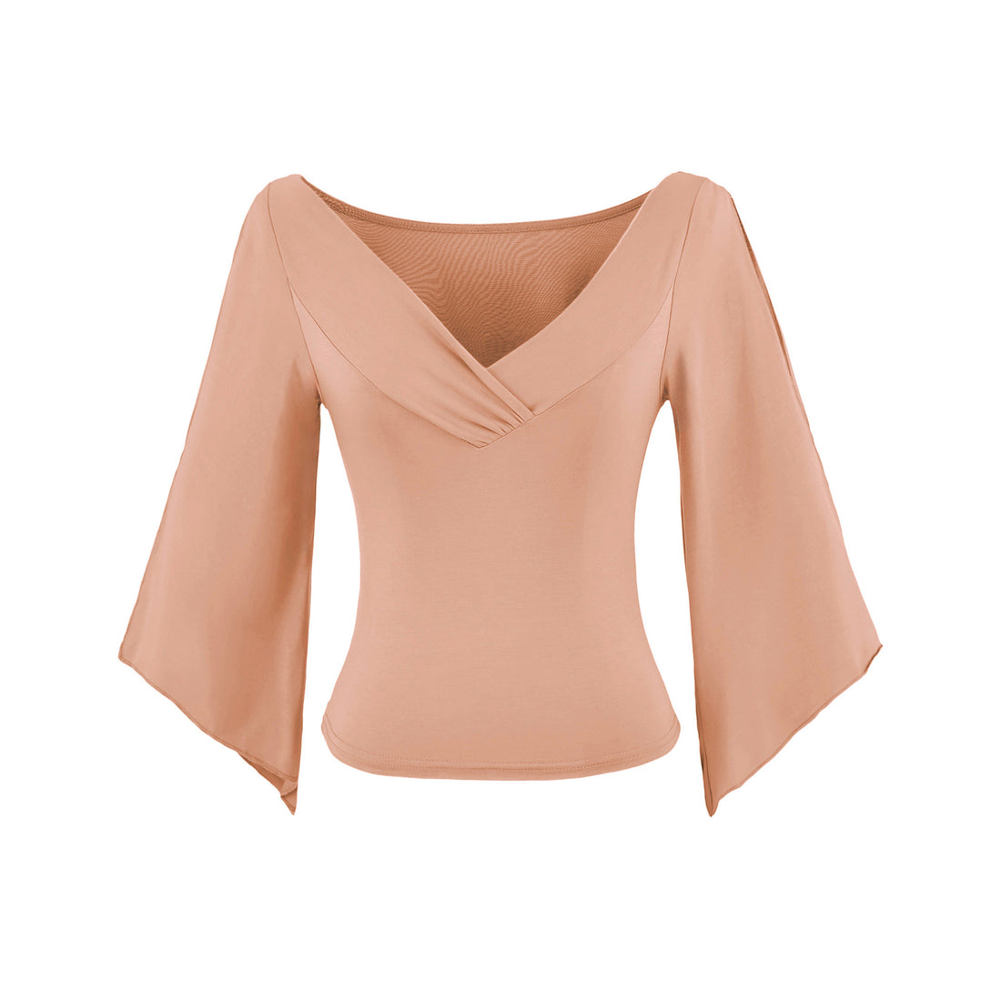 Damen Zweiteiliges Set aus drapiertem Top mit Fledermausärmeln und asymmetrischem Tellerrock Echoarchiv