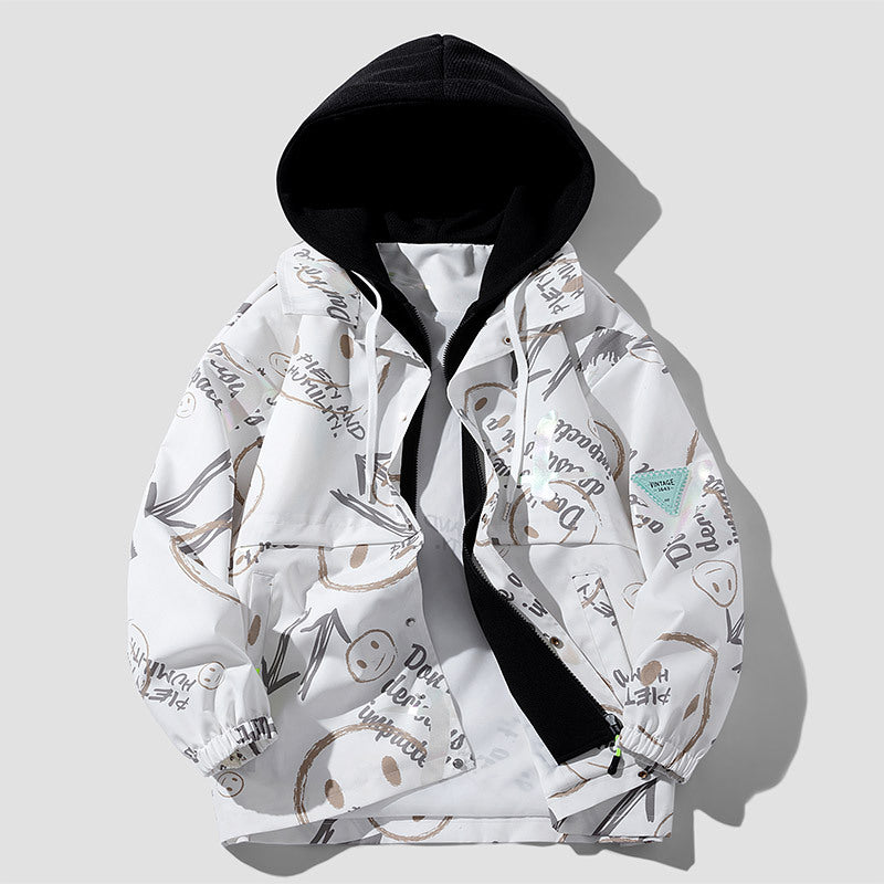 Damenjacke mit Kapuze und grafischem Design Echo Archive