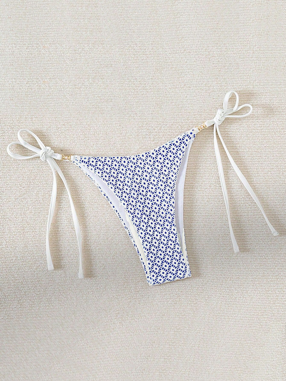 Damen Bikinihose mit seitlichen Bindebändern und floralem Muster Echo Archiv