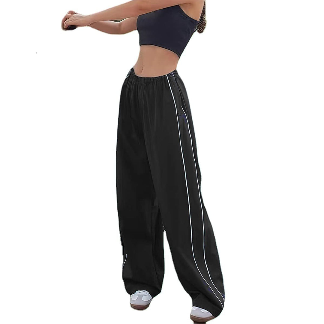 Damen Sportliche Hose mit weitem Schnitt und elastischem Bund Echoarchiv