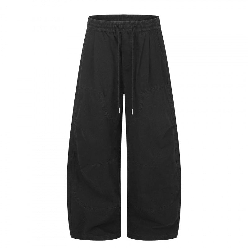 Damen Weite Cropped-Cargo-Hose mit Gummibund, Tunnelzug und aufgesetzten Taschen Echo Archiv