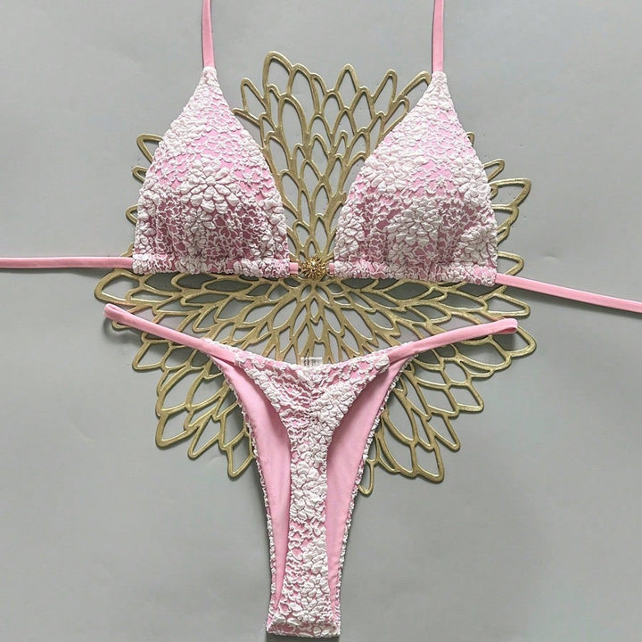 Damen Triangel-Bikini mit strukturierter Häkeloptik Echo Archiv