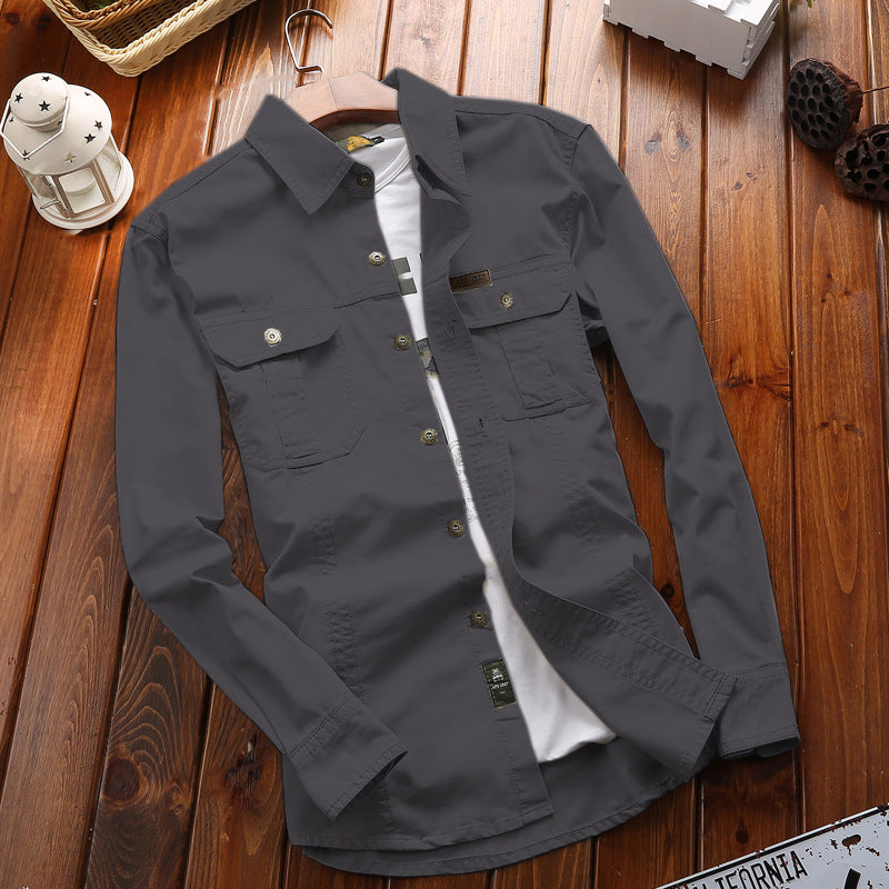 Herren nan vielseitiges Canvas-Overshirt mit Klappbrusttaschen, verstärkten Nähten und regular fit Echo Archiv