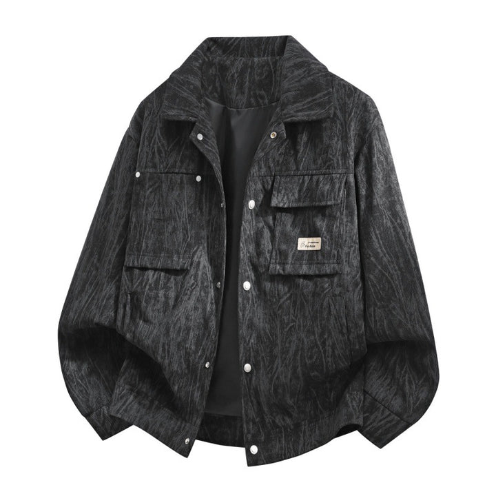 Herren Utility-Overshirt aus Vintage-Optik mit Druckknopfleiste, Pattentaschen & gebürsteter Struktur Echoarchiv