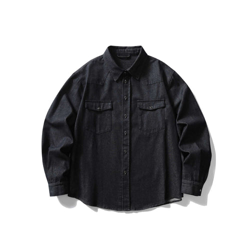 Herren Overshirt-Jeanshemd aus robustem Denim mit Western-Taschen Echoarchiv