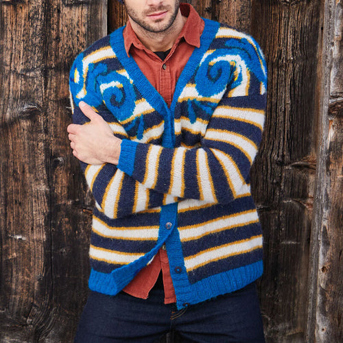 Herren gemusterter Strickpullover mit kreativem Design Echoarchiv