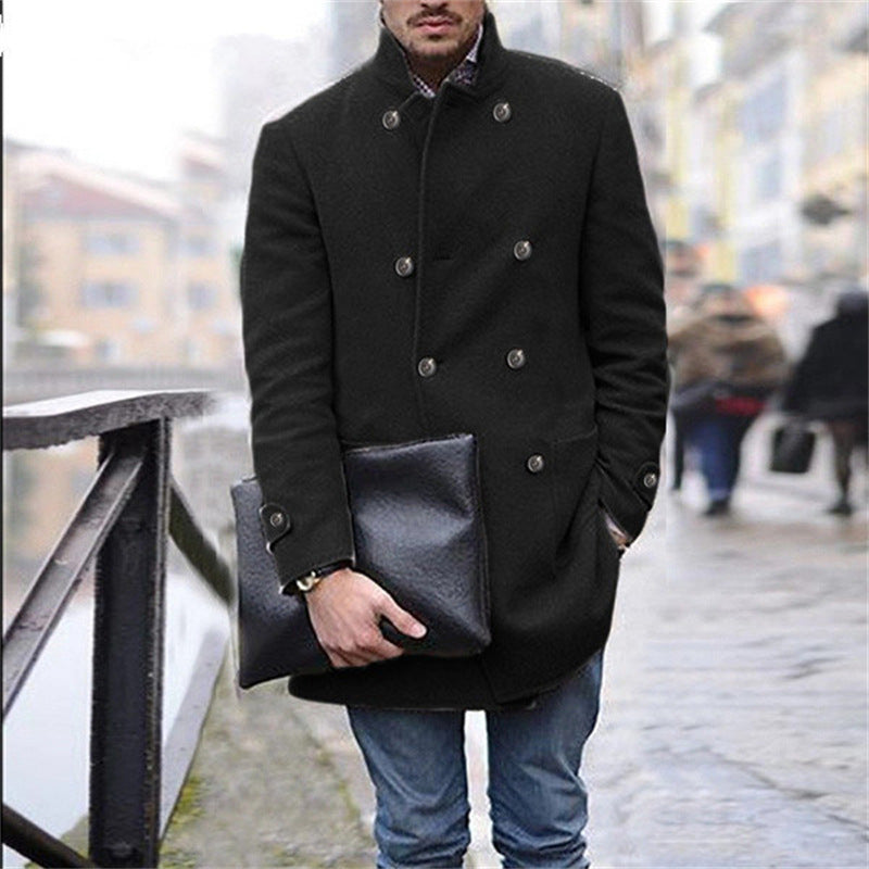 Herren eleganter Wintermantel mit doppelter Knopfleiste und wärmendem Innenfutter Echoarchiv