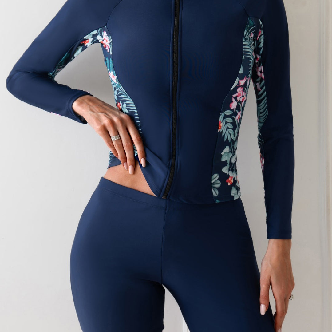 Damen Surfanzug mit langem Arm und floralen Akzenten Echo Archiv