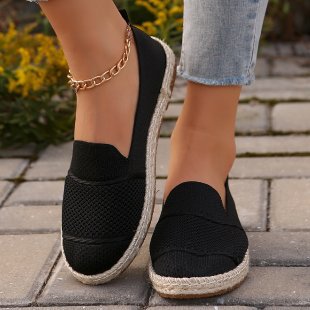 Damen  atmungsaktive Strick-Espadrilles mit geflochtener Jute-Sohle und flexiblem Memory-Fußbett Echo Archiv