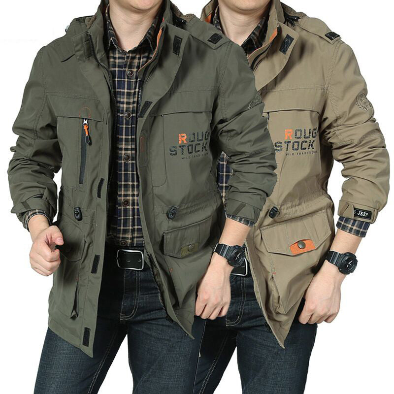 Herren vielseitiger Canvas-Fieldparka mit Kapuze, Multifunktions‑Taschen und robusten Nähten Echoarchiv