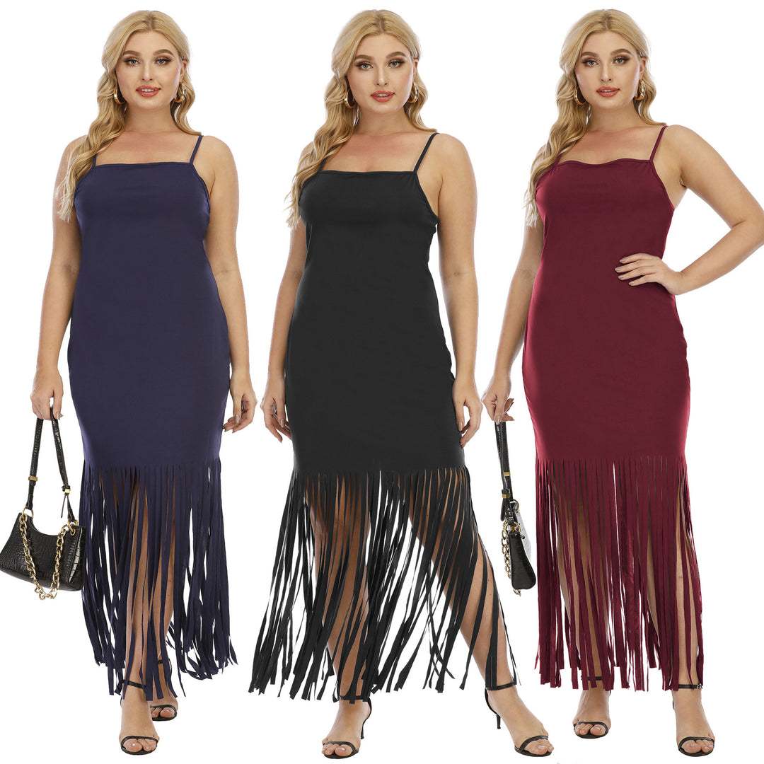 Damen Maxikleid mit fransigem Design Echo Archiv