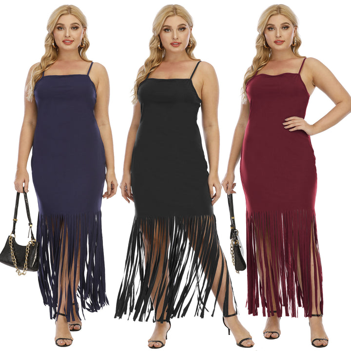 Damen Maxikleid mit fransigem Design Echo Archiv