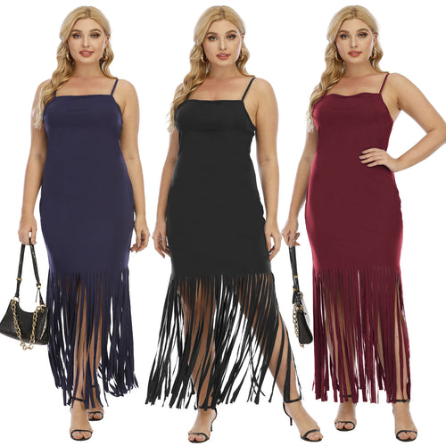 Damen Maxikleid mit fransigem Design Echo Archiv