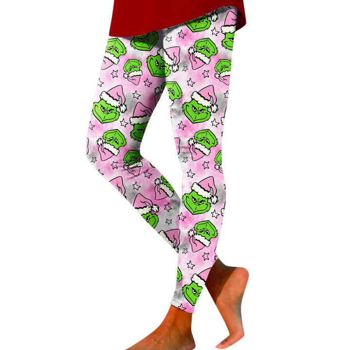Damen Gemusterte Weihnachtsleggings Echoarchiv