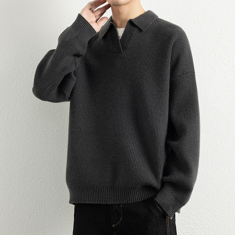 Herren lässiger Strickpullover mit modernem V-Ausschnitt und sportlichem Design Echoarchiv
