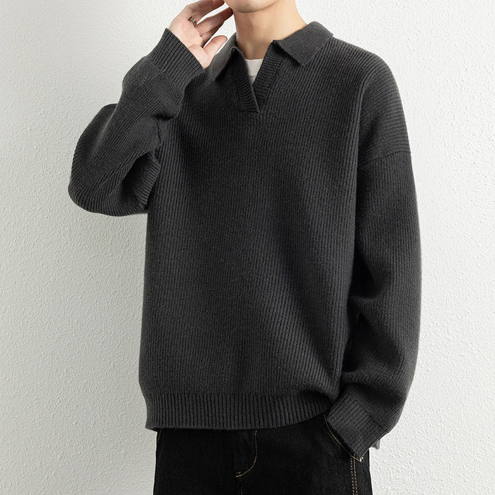 Herren lässiger Strickpullover mit modernem V-Ausschnitt und sportlichem Design Echoarchiv