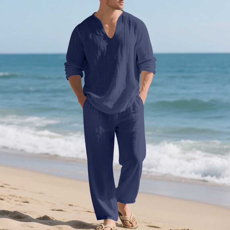 Herren lässiges Strand-Outfit aus atmungsaktiver Baumwolle Echoarchiv