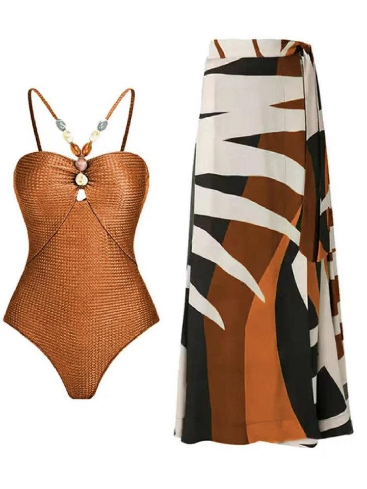 Damen Badeanzug mit trendigem Cut-Out und elegantem Wickelrock Echo Archiv