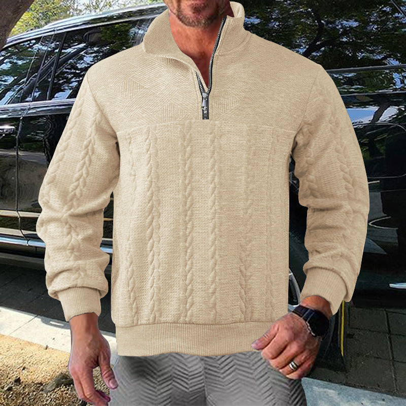 Herren Zip-Pullover mit strukturiertem Design Echoarchiv