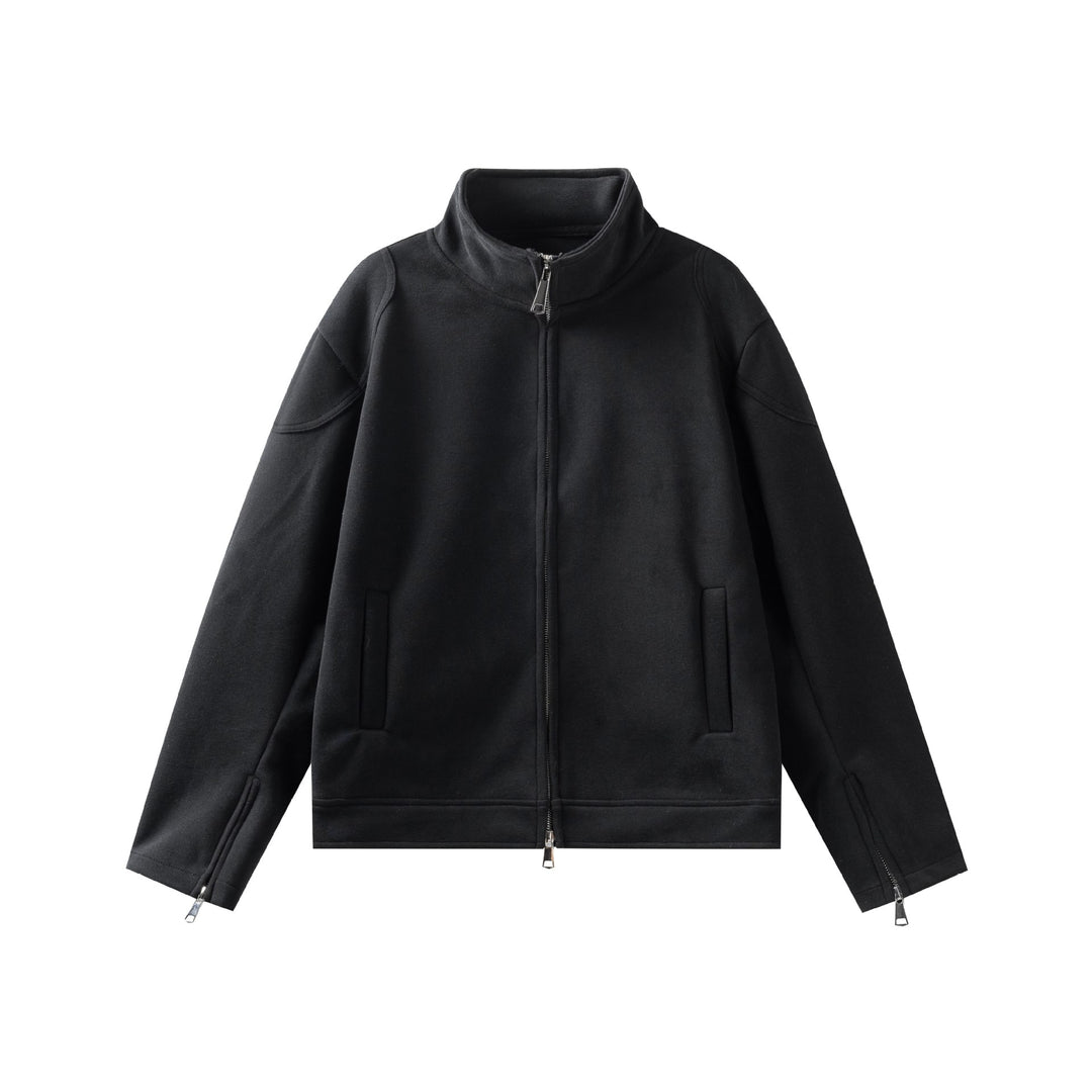 Unisex Hochgeschlossene Zip-Jacke aus French‑Terry mit Ärmelschlitzen und Eingrifftaschen Echoarchiv