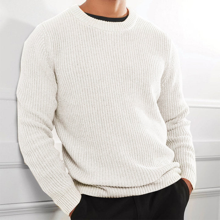 Herren Strickpullover mit strukturiertem Design und Rundhalsausschnitt Echoarchiv