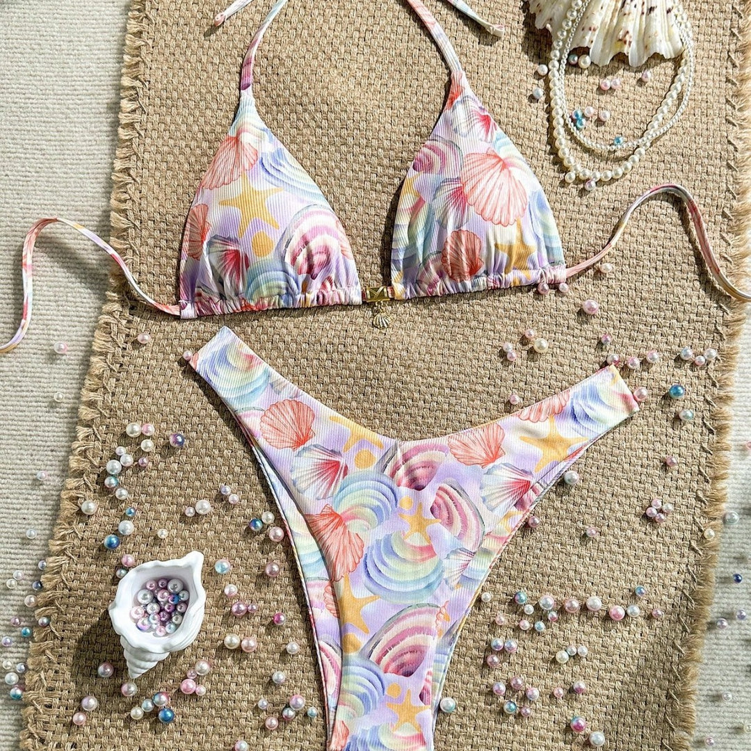 Damen Triangel-Bikini mit maritimen Muschel-Muster Echo Archiv