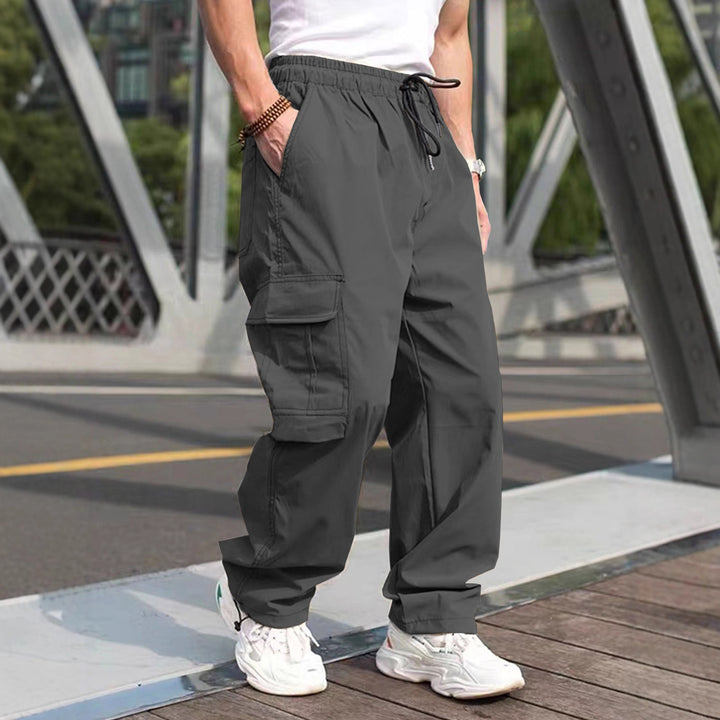 Herren moderne Cargohose mit elastischem Bund und multifunktionalen Taschen Echoarchiv