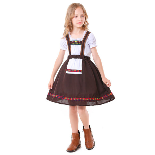 Damen nan traditionelles Mädchen-Dirndlkleid mit Schürze und dekorativen Stickereien Echo Archiv
