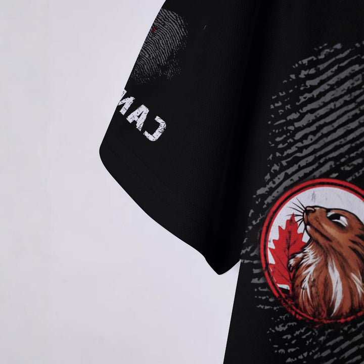 Herren Poloshirt mit kreativem Kanada-Motiv Echoarchiv