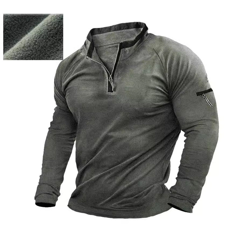 Herren Pullover mit halbem Reißverschluss und praktischen Taschen Echoarchiv