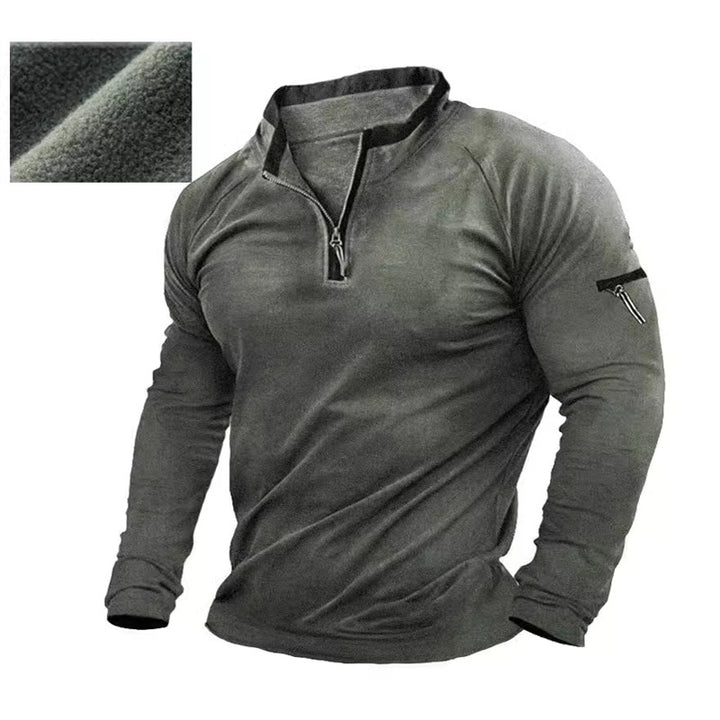 Herren Pullover mit halbem Reißverschluss und praktischen Taschen Echoarchiv